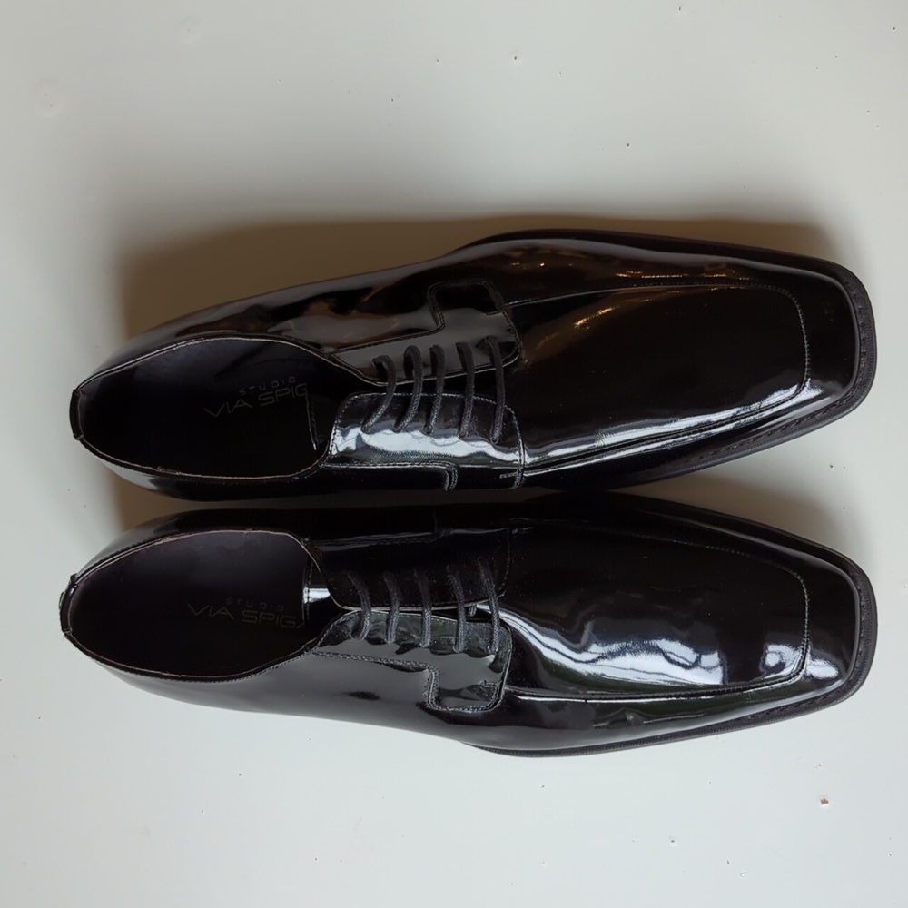 Via Spiga Black Tuxedo Shoes - Size 15